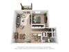 1 Bed - 1 Bath Bedroom B Layout 640 sq.ft. One Bed One Bath